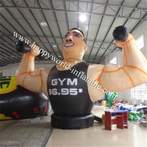 China Big inflatable man lifting weights, great advertising for gyms factory