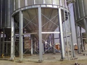 China Animal Feed Stainless Steel Grain Bin Silos / Hot Galvanized Metal Grain Silo factory