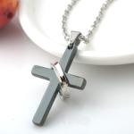 Stainless Steel Cross Pendant Jewelry Black Cross Pendant Necklace, Cross