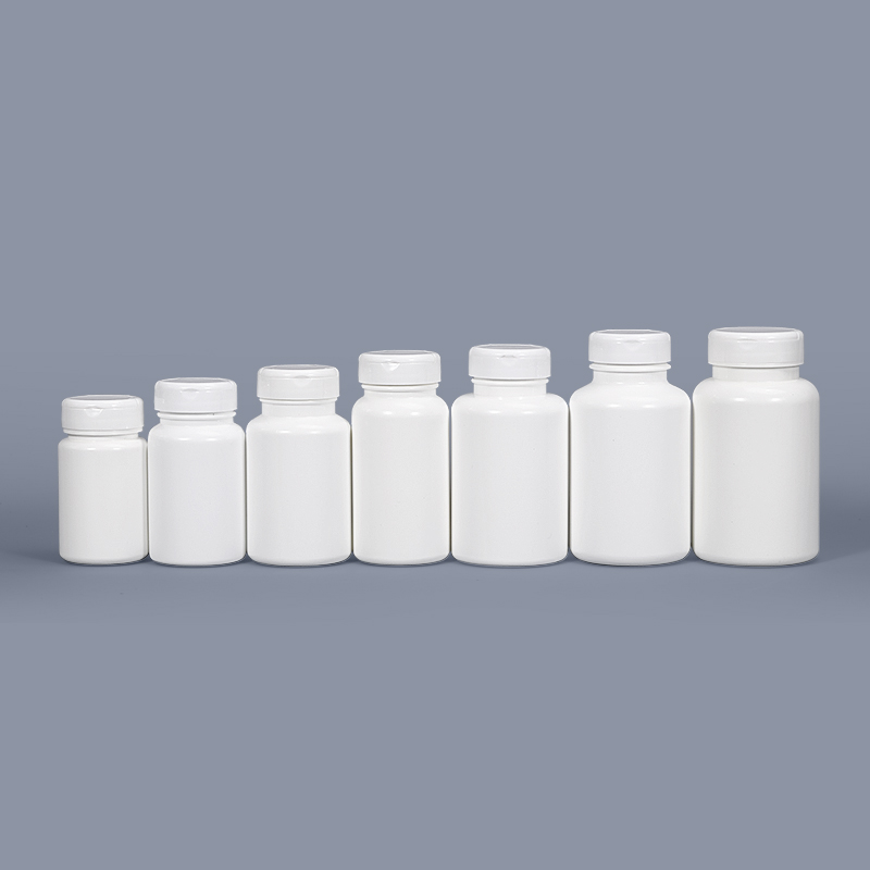 Child-Proof Cap Round Bottle for Medicine Storage CRC Empty White Plastic Pill Bottles