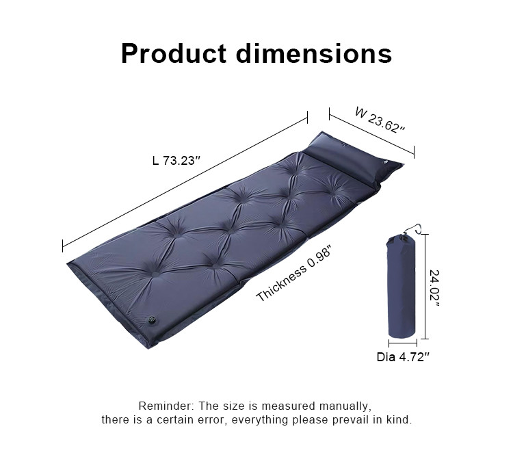 PVC Self Inflating Sleeping Pad 0.90kg Outdoor Inflatable Mattress For Camping
