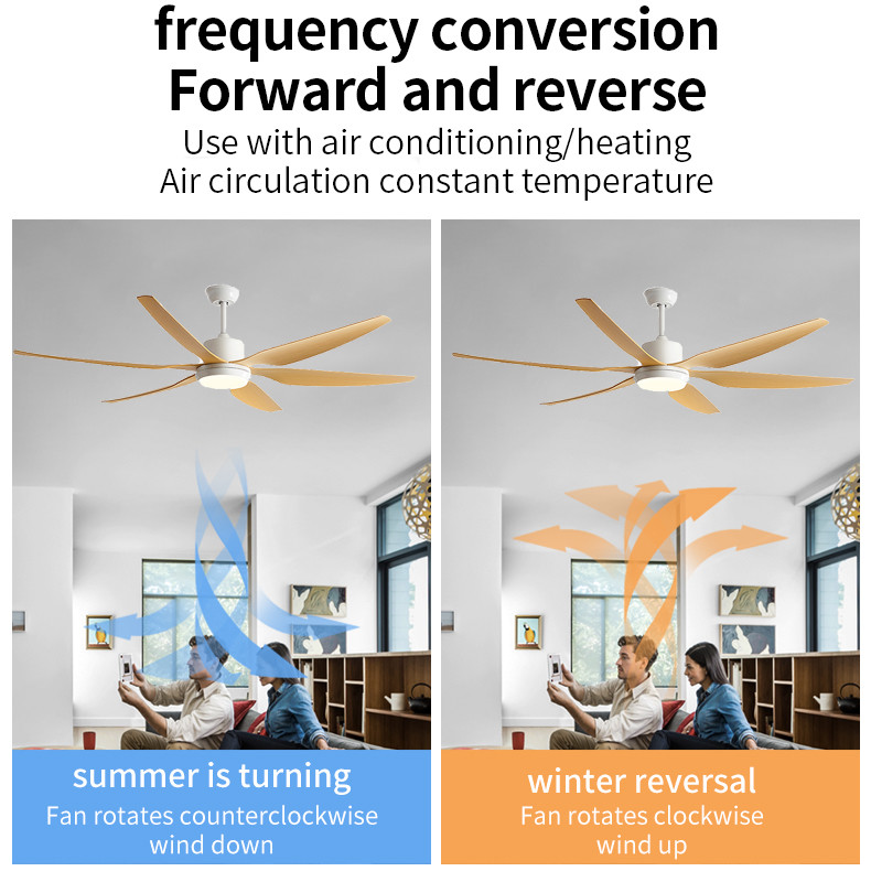 66 Inch Indoor Decorative Ceiling Fan With Led Light 3 Colour Change Fan With Light