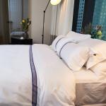 Two - Tone Jacquard Duvet Cover Set , Hotel Bed Linen 100% Cotton White Blue