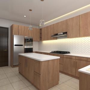 China Customized Modern Luxury Modular Kitchen Cabinet Lacquer Wood Grain Kitchen Cabinet factory