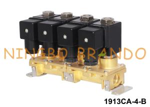 China 1/8'' 1/4'' Multiple 4 Group Brass Solenoid Valve Combination 24V 220V factory
