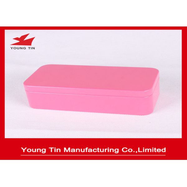China Rectangular Metal Cosmetic Tins Pink factory