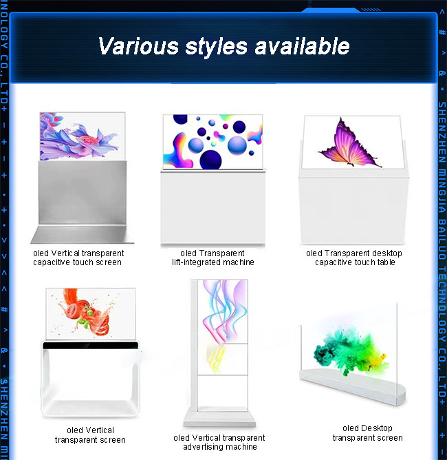 4K Resolution Transparent OLED See Through Screen Capacitive Touch