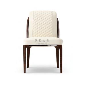 China Leather Modern Style White Upholstered Dining Chair W006D6 factory