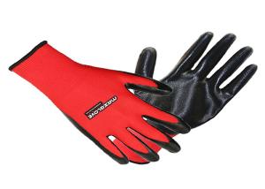 China Safe Working Nitrile Coated Work Gloves Polyester Liner Material Resistant Abrasion factory