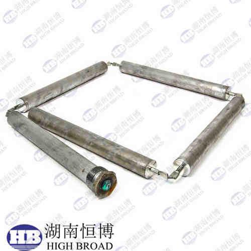 Hex Plug Aluminum Zinc Flexible anode rod ( 4 sections) stainless steel links 42