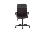 Black Leather Office Chair With Armrest Zipper , Wearable Swivel Computer Chair