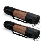 Black Yoga Mat Carry Bag Exercise Fitness Carrier Nylon Mesh Center Adjustable