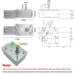 JGY370 DC Gear Motor 6V 12V 24V Speed Reduce 6/10/18/40/90/150/210rpm PWM