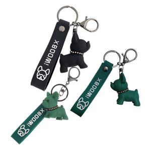China PU Key Chain Ornaments , Resin pitbull dog keychain Electroplated 0.02kg factory