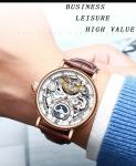 KINYUED Tourbillon mechanical movement watches men luxury brand automatic luxury