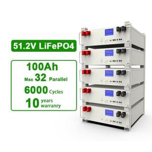 China CE Stackable 5kwh Lifepo4 Hybrid Home Energy Storage Lithium Iron 100Ah Battery factory