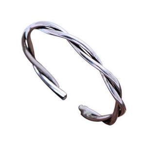 China Solid Sterling Silver Weave Cuff Bangle Bracelet for Women (XH057215W) factory
