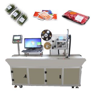 220V Meat Packaging Weighing Printing Labeling Machine with 5000set/month