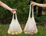 Reusable Mesh Fabric Vegetables Grocery Market Tote Bag
