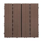 Waterproof Snap Together Wood Tiles Decking Low Maintenance