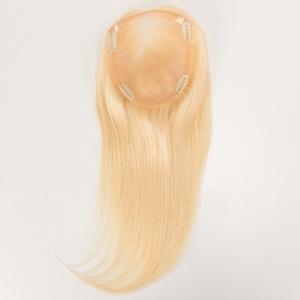 China 6x8 Women'S Toupee Wigs Remy Hair Lace Closure Topper Cuticle Aligned Real Blonde #613 factory