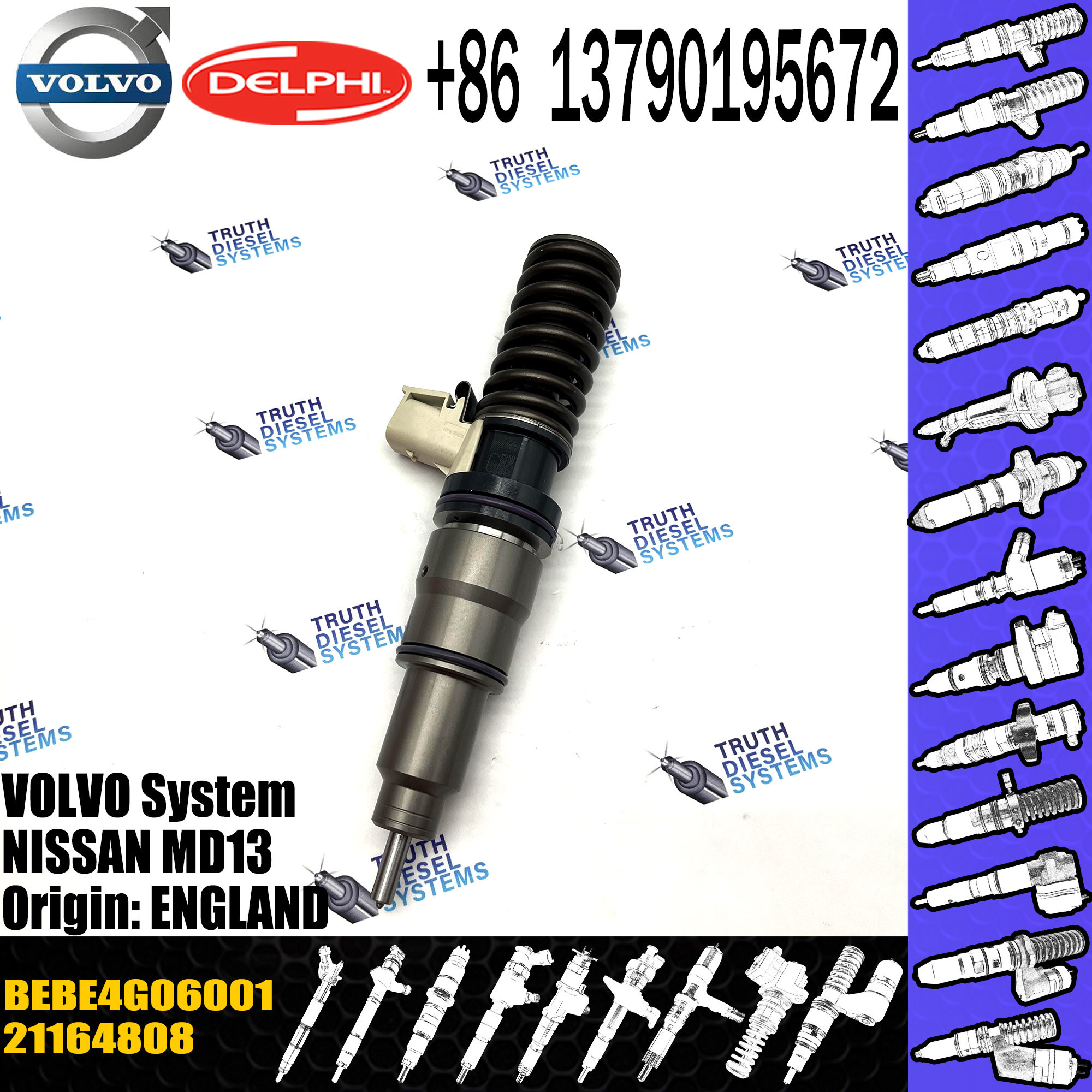 21164808 BEBE4G06001 original Diesel Fuel Injector 21164808 BEBE4G06001 E3.4 for NIS-SAN MD13