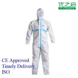 China White Disposable Protective Coverall Spunbond Meltblown Polypropylene Material factory