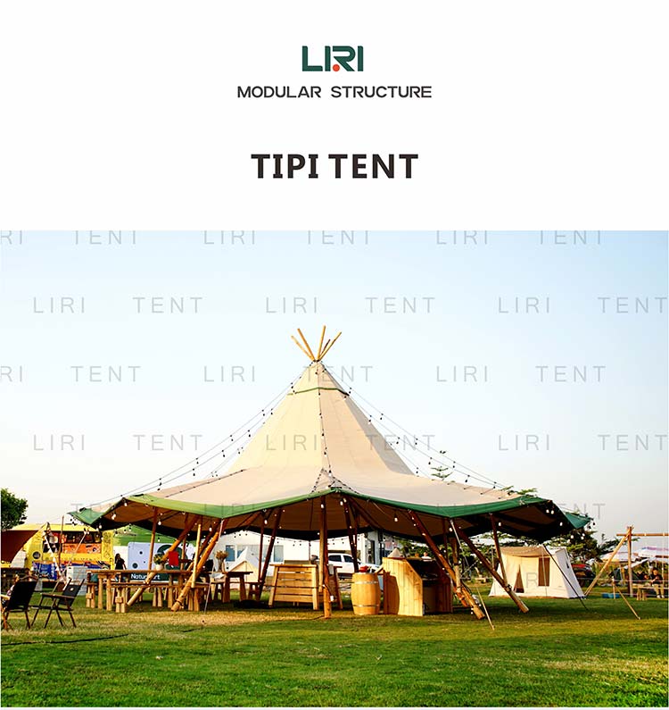 Outdoor Wooden Indian Adults Safari Teepee Tent For Campfire Party