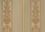 Washable Classic Striped Floral Wallpaper , Vinyl Material Durable Wall