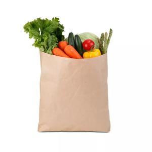 China Custom Printed Vegetable Paper Bags Biodegradable Paper Bags For Supermarket factory