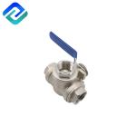SS316 Full Bore Steel Fixed Three Way Casting Ball Valve