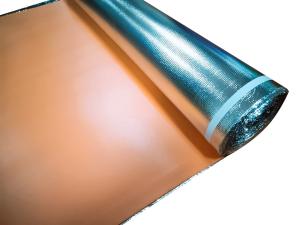 China Orange Silver Foil Underlay Comfort Step IXPE Underlay For Wood Floor factory