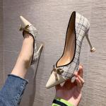 098880-25 Korean fashion pointed shallow mouth high heels bow is thin sexy