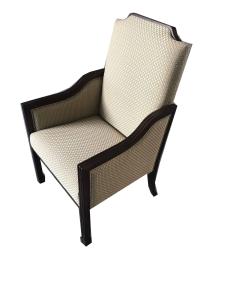 China solid wood frame fabric upholstery arm chair/wooden dining chair/desk chair factory