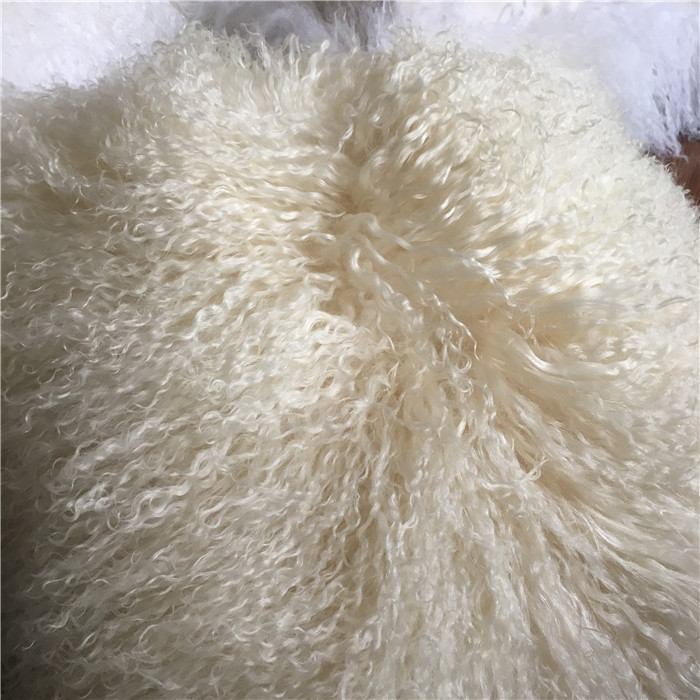 sheepskin curly wool pillow case mongolian wool pillow cover lambskin pillow