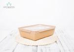 Clear Windowed Kraft Paper Takeaway Boxes For Fruit Salad Oil Resistant