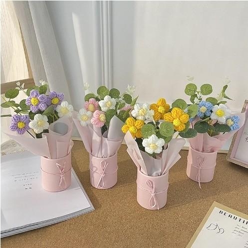 Women's Day Gift Goddess Day Plush Flower Portable Hug Bucket Flower Hand-woven