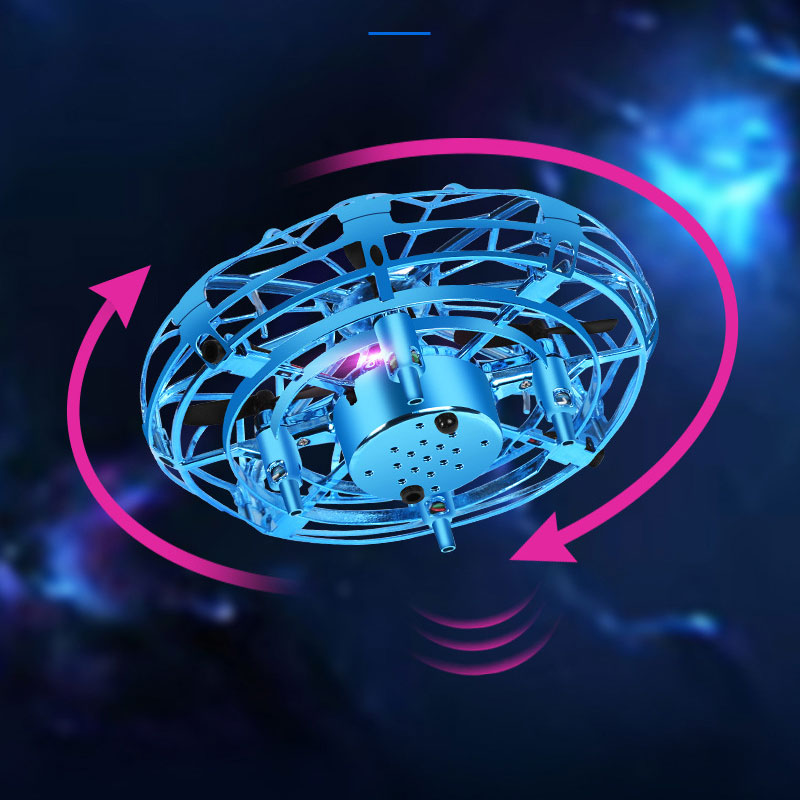 Crash Resistant Quadcopter Unisex PVC UFO Induction Aircraft for Children's Playtime
