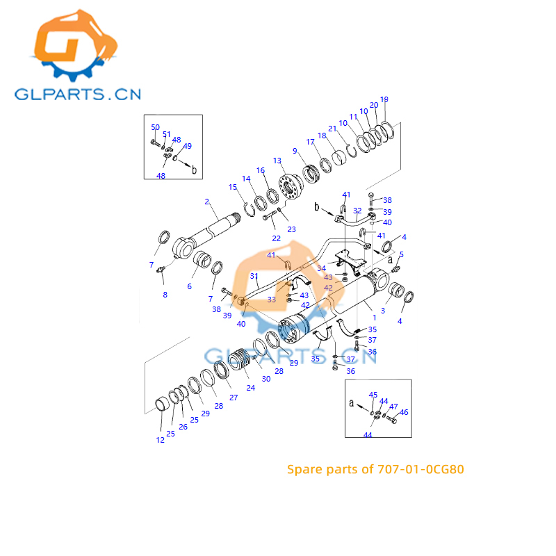 Excavator Bucket Cylinder 707-01-0CG80 PC650-8EO PC700LC-8EO For Komatsu Hydraulic Parts