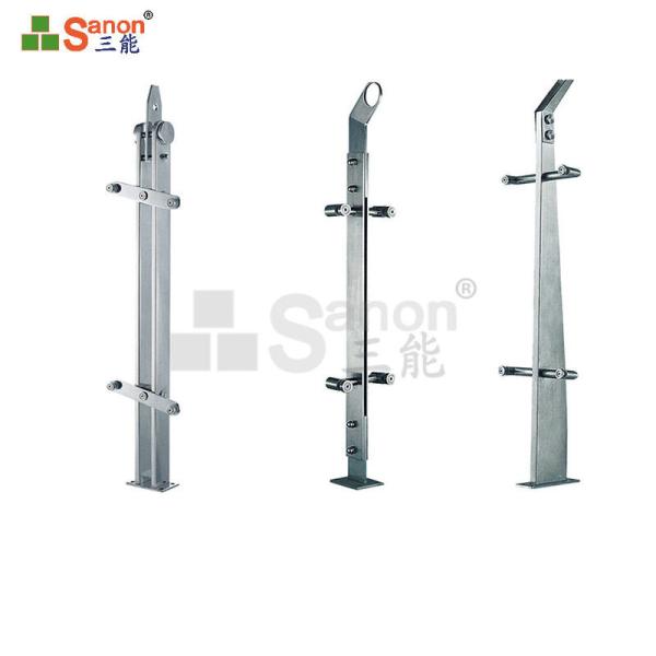 Interior / Exterior Stainless Steel Balustrade Posts Polished Finish Modern 316