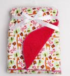 Soft 2 Layer Cartoon Print Blanket Baby Flannel Fleece Blanket 100% Polyester