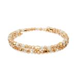 3 Layer Wire Crystal Wrap Bracelets With Gold Brass Pink Purple Orange