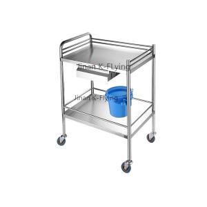 China Hospital Store Medicines 2 Layer Trolley Firm Structure factory