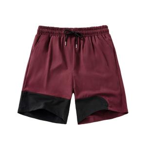 China Men Loose Quick Drying Cropped Beach Pants Casual Solid Color Splicing factory