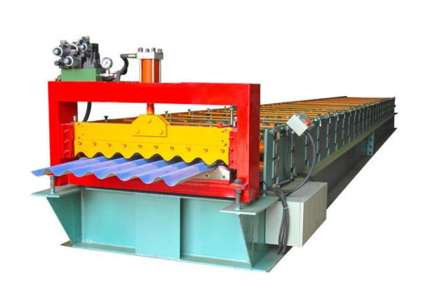 China Color Steel Trapezoidal Sheet Roll Forming Machine , Wall Panel Roll Forming Machine factory