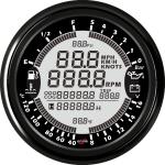 Black 85mm 16V 5Bar Multi Function Boat Gauges Yacht Instrument