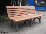 Eco Friendly Outdoor Wooden Bench , Rustic Garden Benches With Sandblast Zinc