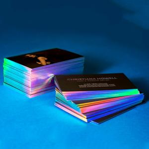 China Custom Printed Paper Silver Foil Holographic Business Cards factory