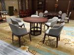 ISO14001 Veneer Hotel Restaurant Furniture Solid Wood Dinning Table Set