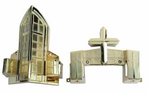 China Profession Delicate Coffin Corner 18K Gold Color For Casket Surface Adornment factory